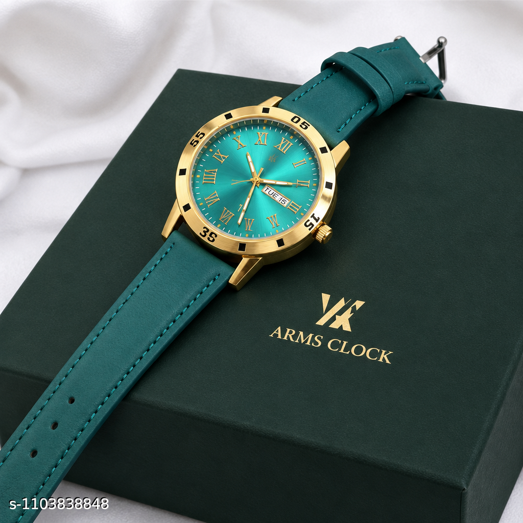 Green Analog Watch – Stylish & Comfortable Everyday Wear