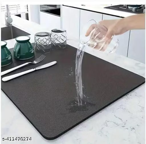 Silicone Dish Drying Mat for Kitchen | Water Absorbent Mat | Kitchen Mat for Wet Utensils | Dish Drying Mat | Water Absorbent mats for Kitchen Items (40 x 60 CM)