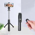 XT-02 Selfie Stick Extendable Selfie Stick Tripod with Detachable Wireless Remote Bluetooth Selfie Stick Compatible with All Smartphones Bluetooth Selfie Stick (Black, Remote Included)