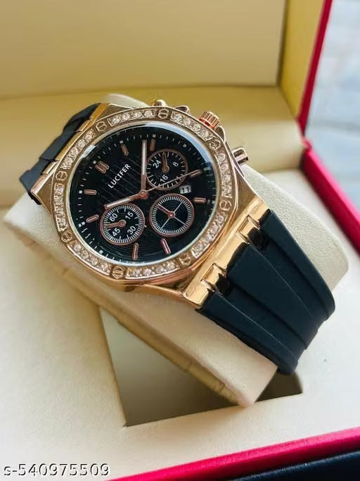 Date Functioning Genuine Quality Softest Silicon Strap Quartz Analog Watch - For Men Day & Date Working Dial Premium Silicone Strap Quartz Mechanism Wrist Watch