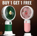 PACK OF 2 Portable Cartoon Shaped Handheld USB Rechargeable Small Fan & Student Desktop Phone Holder (Pack Of 2)