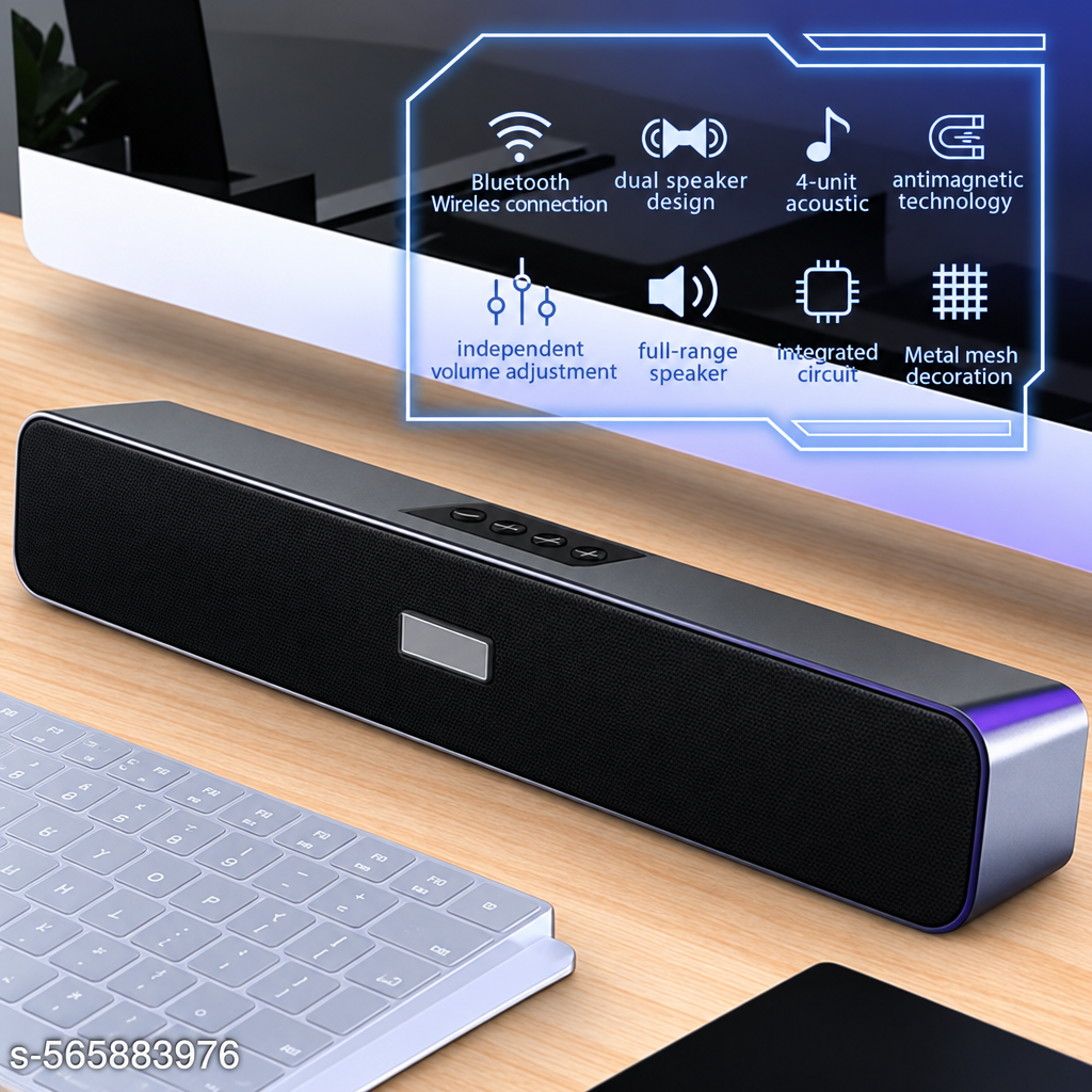PORTABLE HOME TV Speaker Dynamic Thunder Sound 2400mAh Battery 10W Bluetooth Sound (Black, Stereo Channel)