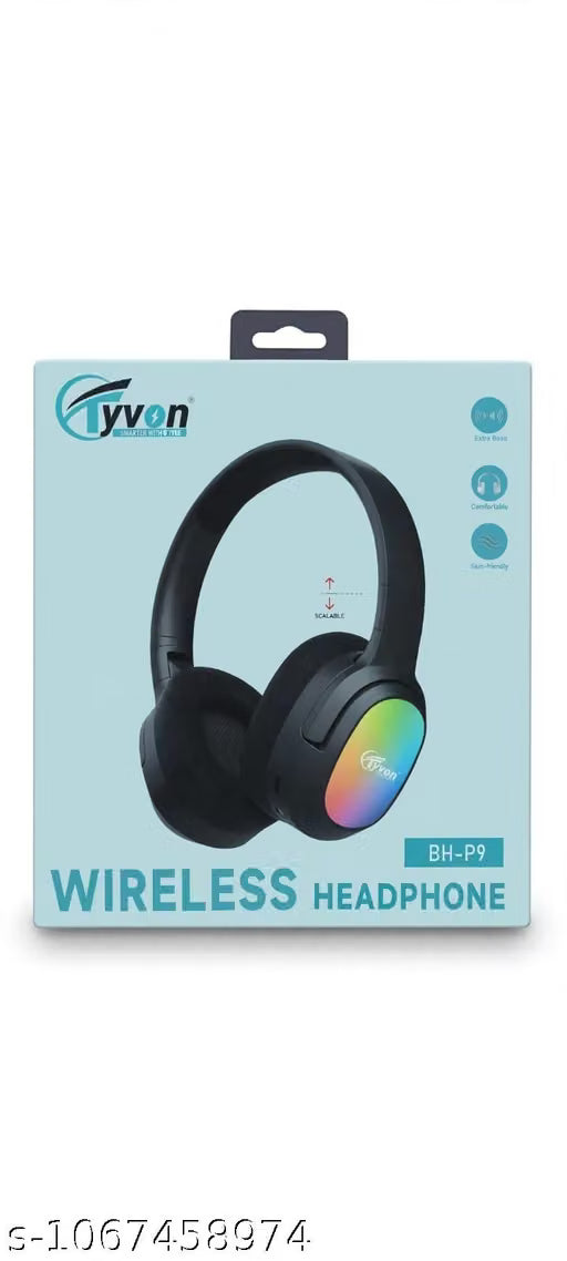 Tyvon BH-P9 Bluetooth Wireless Headphone Over Ear With RGB Lights And Mio