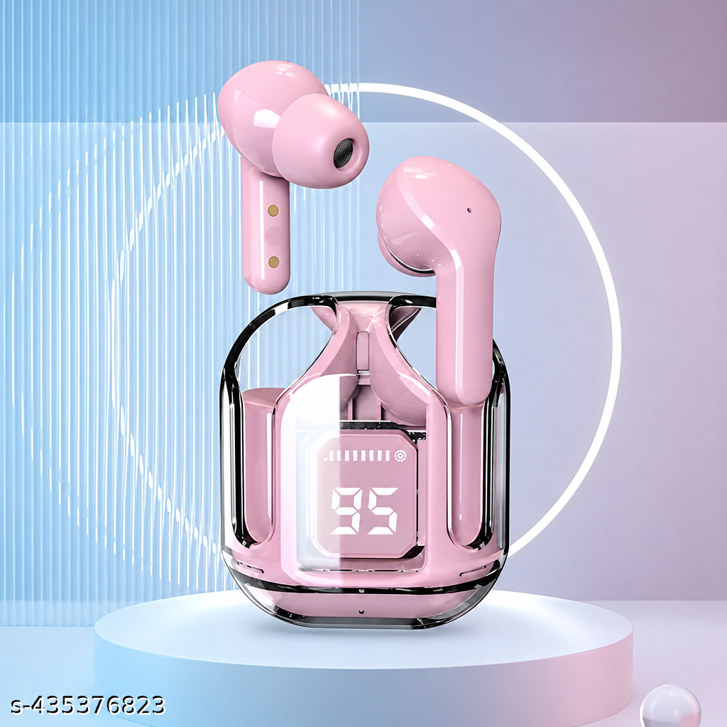 Wireless Earbuds, True Wireless Bluetooth Headphone, TWS earphone, bluetooth headset, Best Quality Wireless Bluetooth Headphones & Earphones, Touch Control, 36 Hrs Playtime, 10mm HD Drivers, Sweat Proof (Pink)