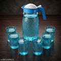 7-Piece Premium Unbreakable Water Jug and Glass Set | Gem Cut BPA-Free, With 6 Glasses for Fridge, & Dining Table (multicolour)