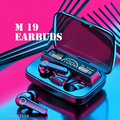 M 19 TWS 5.0 Wireless In Ear Earbuds Touch Waterproof LED Digital Display Bluetooth Headset (Black, True Wireless)