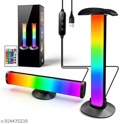 USB RGB light bar with 16 color LED ambient desk lamp remote control music sync and removable headset holder for gaming
