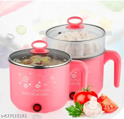 Electric Multi Cooker with steamer | Rice Cooker | 5 egg tray | 1.2 litre 600 Watt | 3 Boiling Modes | Stainless Steel body | Egg boiler | Tea, Soup, Noodles maker