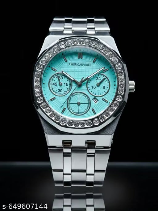 luxury stylish watch for men stainless steel silver strap watch men’s analog multifunction watch premium party wear watch men American Viber watch men look watch for men fashion wristwatch for men chronograph style men’s watch