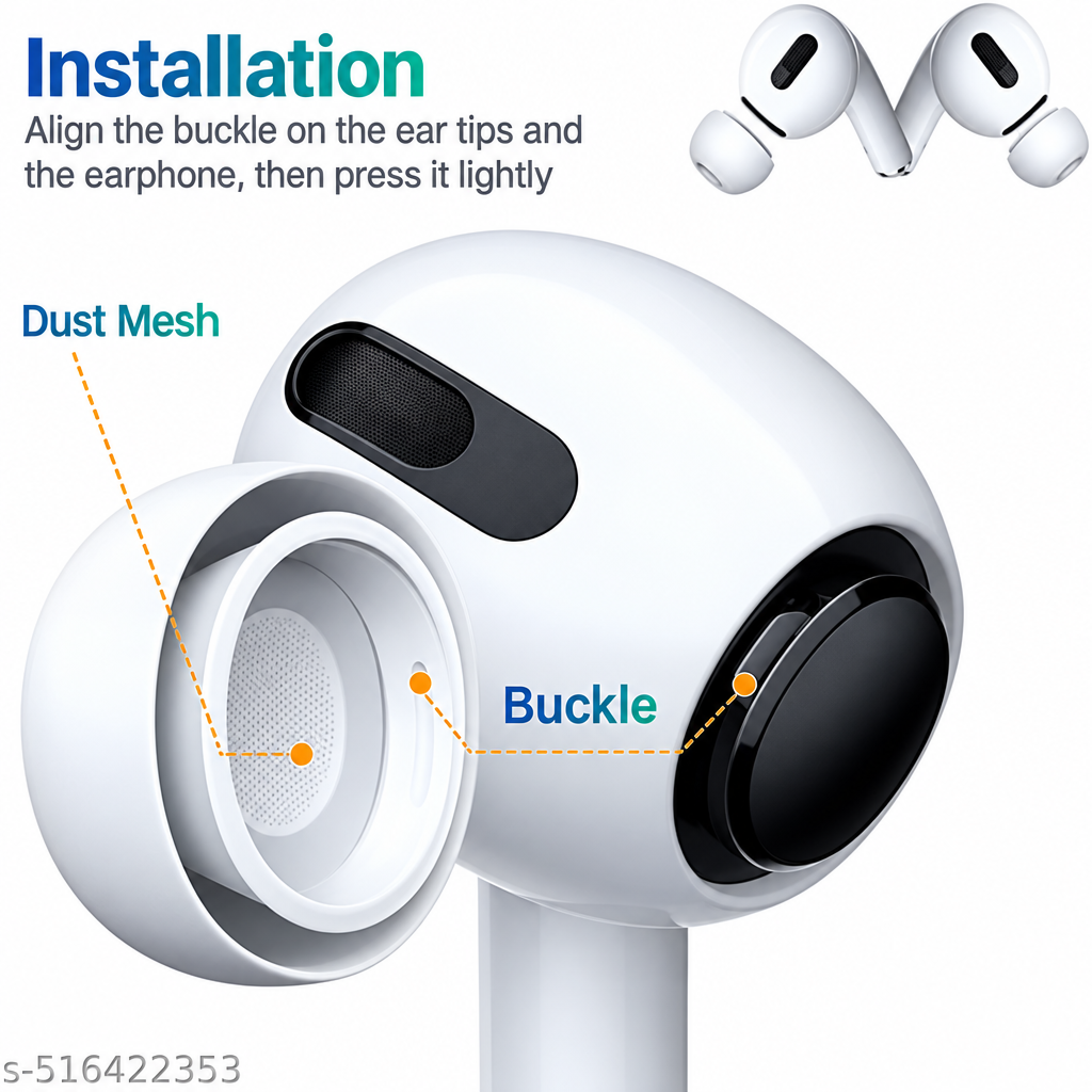 airpod true wireless bluetooth earphones with 4 hours of playtime & compatible for all smartphones