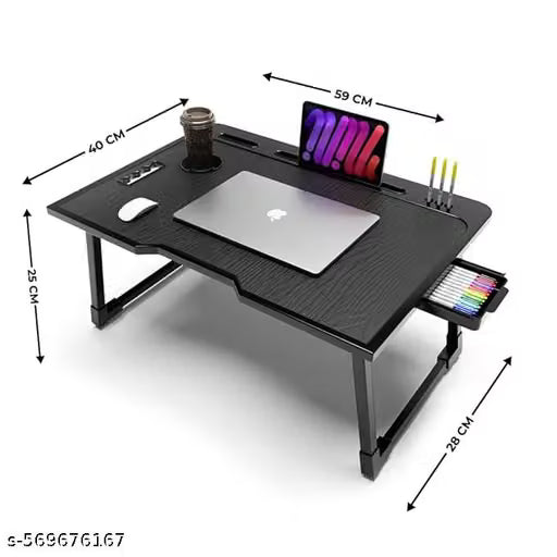 Study Table/Bed Table/Foldable and Portable Wooden/Writing Desk for Office/Home/School