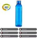bottle set of 6 fridge water pack plastics combo for refrigerator home office freeze 1000 ml Bottle Pack Multicolor Plastic 1 ltr pani wattle pack