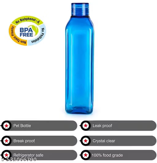 bottle set of 6 fridge water pack plastics combo for refrigerator home office freeze 1000 ml Bottle Pack Multicolor Plastic 1 ltr pani wattle pack