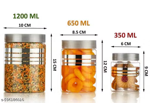 Plastic Pet Storage Jar and Container, 12 pcs BPA Free Food Grade Canisters AirTight Jars for Kitchen