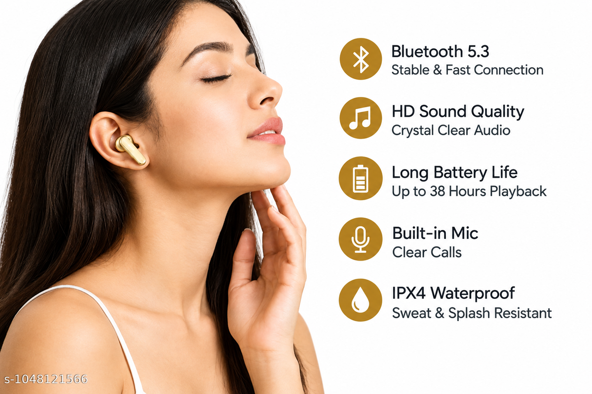 Wireless Earbuds with Bluetooth 5.3, HD Sound & Up to 38 Hours Playback