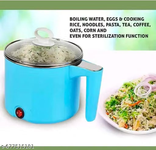 Electric Multi Cooker with steamer | Rice Cooker | 5 egg tray | 1.2 litre 600 Watt | 3 Boiling Modes | Stainless Steel body | Egg boiler | Tea, Soup, Noodles maker