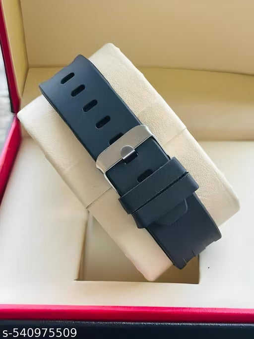 Date Functioning Genuine Quality Softest Silicon Strap Quartz Analog Watch - For Men Day & Date Working Dial Premium Silicone Strap Quartz Mechanism Wrist Watch