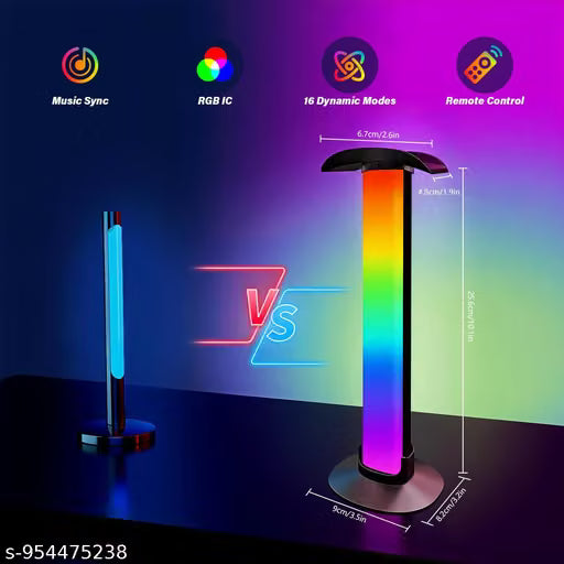 USB RGB light bar with 16 color LED ambient desk lamp remote control music sync and removable headset holder for gaming