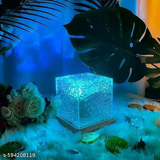 Ocean Wave Projector Light, Romantic LED Night Light with 3D Water Wave Effect, Warm Ambiance Projection Lamp, Table Lamp for Bedroom Decor