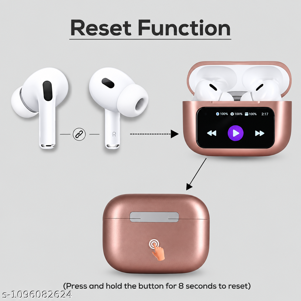 Airpro LCD Wireless Bluetooth Earbuds with TWS Stereo Technology, Rich Music Audio, Deep Bass Output, Clear Voice Calls, Easy Connection and Portable Case -13