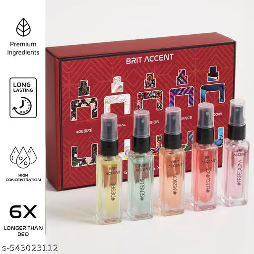 BRIT ACCENT | Perfume Gift Pack for Women | 5 x 8ml | Premium Fragrances| Eau de Toilette - 40 ml (For Women)
