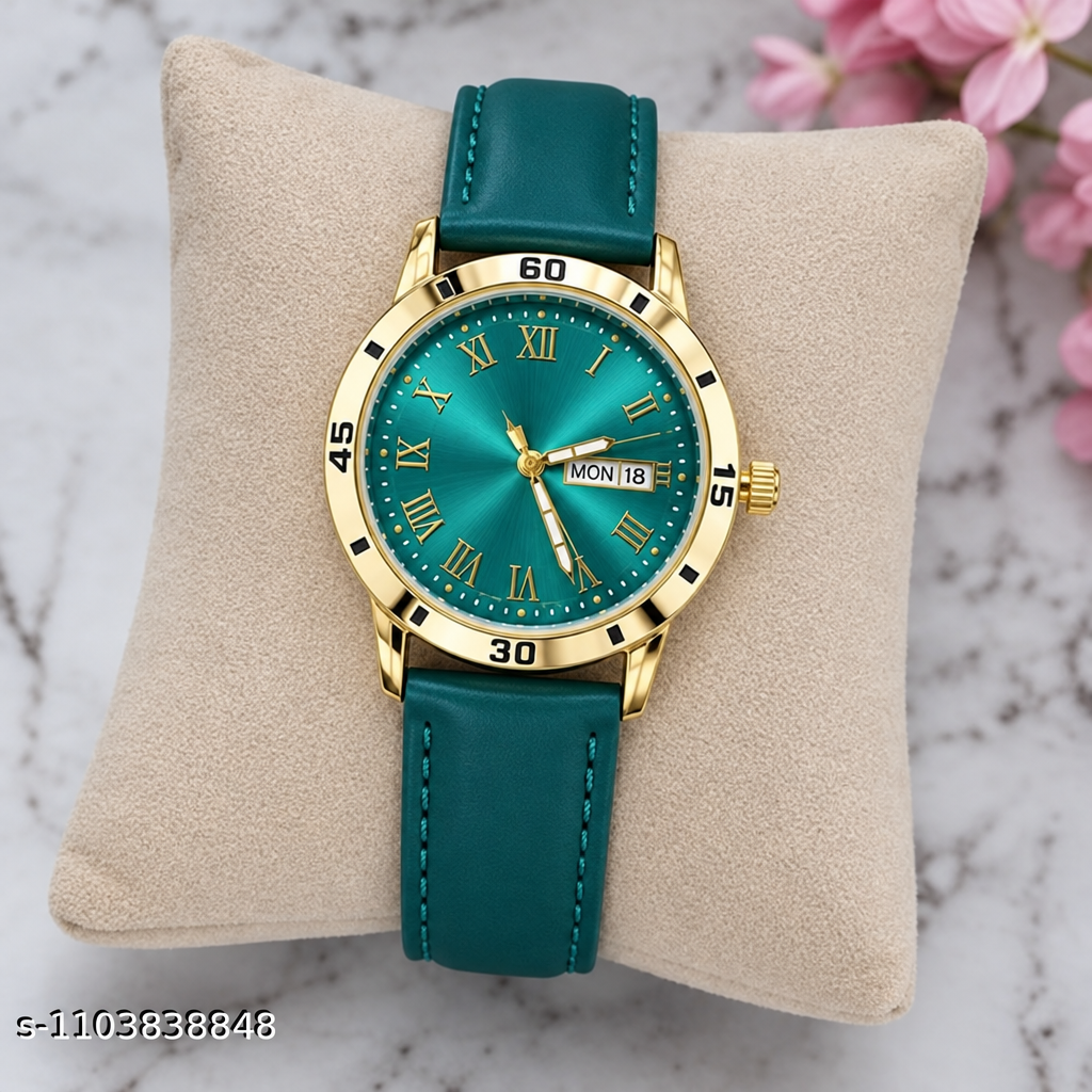 Green Analog Watch – Stylish & Comfortable Everyday Wear