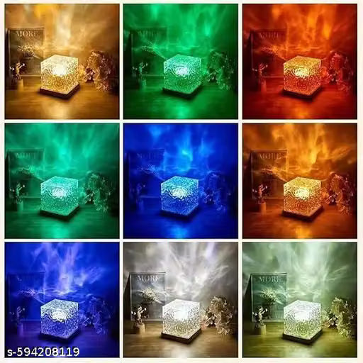 Ocean Wave Projector Light, Romantic LED Night Light with 3D Water Wave Effect, Warm Ambiance Projection Lamp, Table Lamp for Bedroom Decor