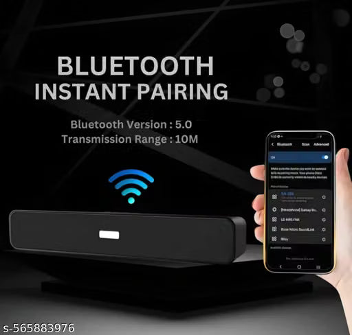 PORTABLE HOME TV Speaker Dynamic Thunder Sound 2400mAh Battery 10W Bluetooth Sound (Black, Stereo Channel)