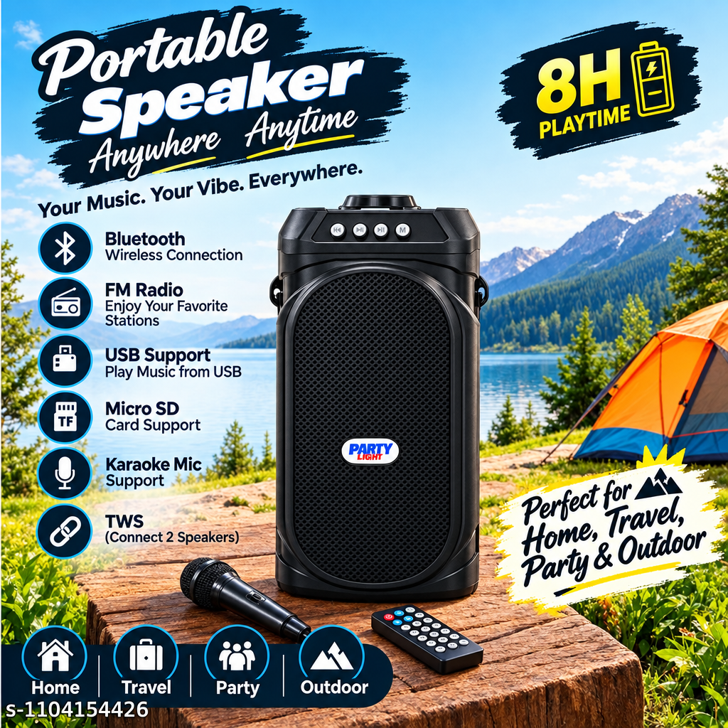 Magicure Double Woofer Multimedia Bluetooth Party Speaker USB, SD Card, FM Radio & Auto TWS Function for Powerful Sound Experience