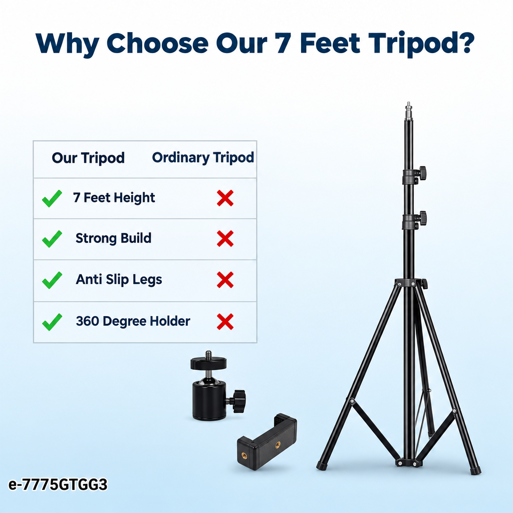 7Ft Tall Tripod Stand for Mobile Photography & Video Q8