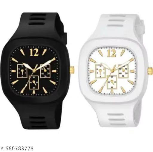 stylish classic Partywear Watch Analog Combo Classic Man (Pack Of 2 Combo)