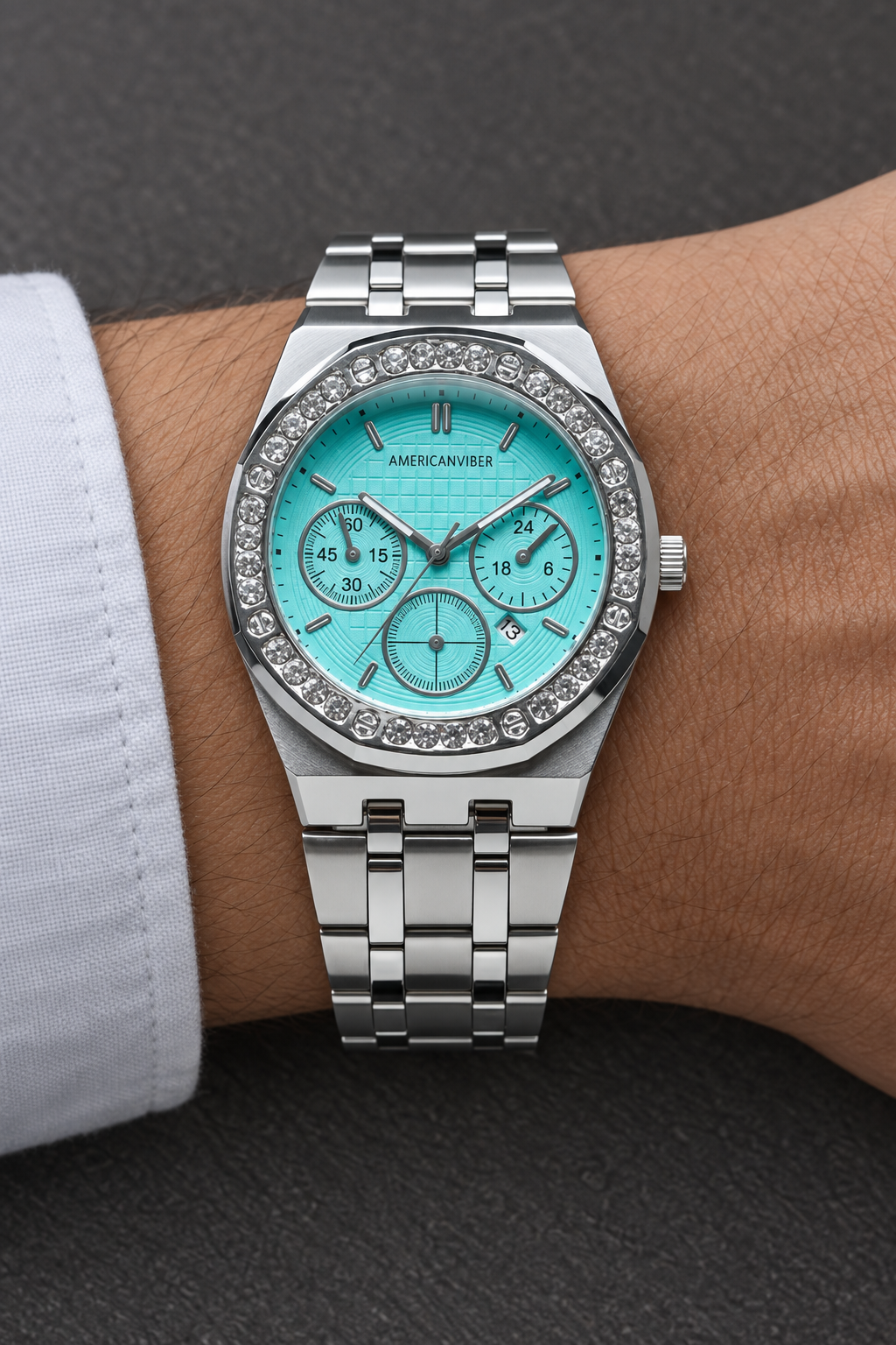 luxury stylish watch for men stainless steel silver strap watch men’s analog multifunction watch premium party wear watch men American Viber watch men look watch for men fashion wristwatch for men chronograph style men’s watch