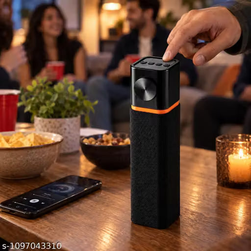TECH BIRD_TB38vp_MINI TOWER Bluetooth Speaker Wireless Portable with RGB LED Lights, Extra Bass, 10H Playtime, FM Radio, USB/TF/AUX Support, TWS Function for Party Home Outdoor Travel (PACK OF ONE) SMART