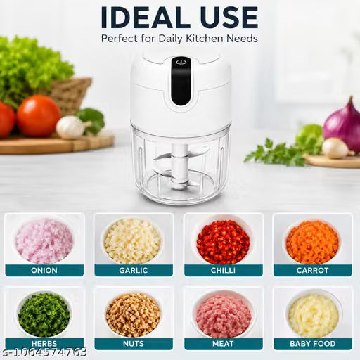250 ml Mini Food Processor Chopper with 304 Stainless Steel Blades & BPA-Free Bowl