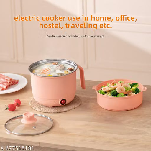 Electric Multi Cooker with steamer | Rice Cooker | 5 egg tray | 1.2 litre 600 Watt | 3 Boiling Modes | Stainless Steel body | Egg boiler | Tea, Soup, Noodles maker