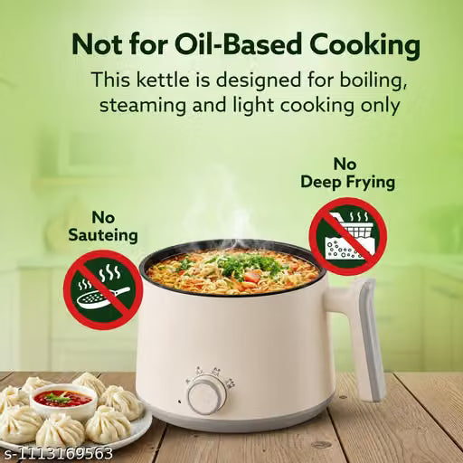 Electric Multi Cooker with Steamer Basket & Glass Lid, Adjustable Temperature Control, Non Stick Cooking Pot for Vegetables, Rice, Noodles, Soup, Eggs Kitchen Use