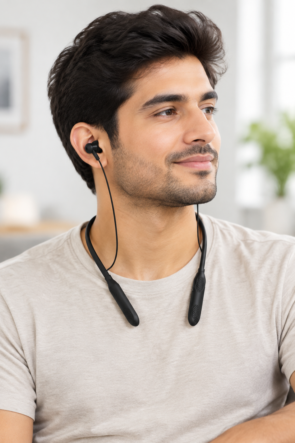 BT SPORTS Bluetooth Earphones Wireless Neckband | BT Sport Headset with Mic | 15H Playtime, Adjustable Fit, High Bass & Durable Braided Cable